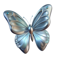 extraordinary traditional Metallic Butterfly Three Dimensional Render in a Futuristic Scene of Design genuine png