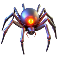 sereno criativo 3d render do brilhando robótico aranha Alto resolução png