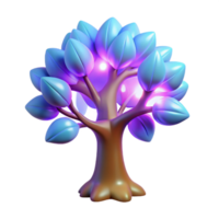 elegant abstract Glowing Tree Digital Render of a Luminous Forest Wonder A mesmerizing three dimensional scene showcasing a tree radiating light in an enchanted forestpremium png