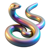 elegant modern Iridescent Snake Digital Render A stunning Digital render of a snake with iridescent features showcasing a spectrum of colors and ethereal beauty high quality png