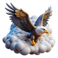 wonderful minimalist Eagle Soaring Through Clouds in a Majestic Three Dimensional Scene of Flight authentic png