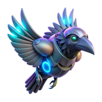 magnificent minimalist Cybernetic Bird in Flight A futuristic depiction of a bird in flight with cybernetic elements showcasing advanced mechanical design and sleek features detailed png