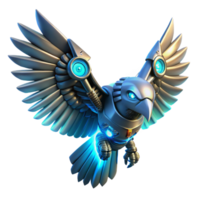 stunning classic Cybernetic Bird in Flight in a Futuristic Three Dimensional Scene of Avian Design 4K png