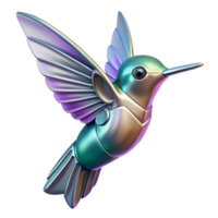 extraordinary creative Metallic Hummingbird Robot Art in a Futuristic Three Dimensional Scene of Design original png