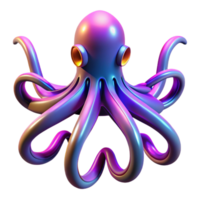 serene vintage Iridescent Octopus in a Captivating Three Dimensional Render of Ocean Life high resolution png