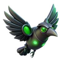vibrant classic Cybernetic Bird in Flight in a Futuristic Three Dimensional Scene of Avian Design professional png