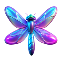 extraordinary contemporary Iridescent Dragonfly Digital Render A stunning Digital render of a dragonfly with iridescent features showcasing a spectrum of colors and intricate design authentic png