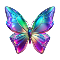 serene artistic Iridescent Butterfly Digital Render A stunning Digital render of a butterfly with iridescent features showcasing a spectrum of colors and ethereal beauty professional png