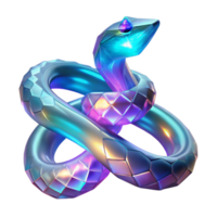 magnificent minimalist Iridescent Snake in a Stunning Three Dimensional Render of Color and Movement genuine png