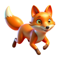 wonderful minimalist Cute Fox in a Three Dimensional Render of Wildlife detailed png