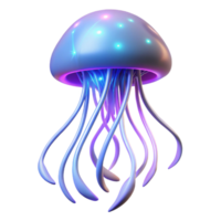 vibrant artistic Glowing Jellyfish in a Mesmerizing Three Dimensional Render of Oceanic Light authentic png