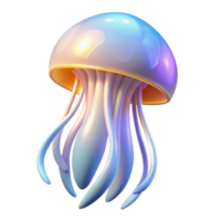 wonderful traditional Glowing Jellyfish Digital Render A luminous Digital render of a jellyfish with glowing features highlighting its ethereal beauty and enchanting presence detailed png