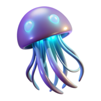 elegant minimalist Glowing Jellyfish in a Mesmerizing Three Dimensional Render of Oceanic Light detailed png