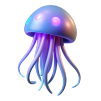 beautiful minimalist Glowing Jellyfish in a Mesmerizing Three Dimensional Render of Oceanic Light high resolution png