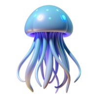 vibrant modern Glowing Jellyfish in a Mesmerizing Three Dimensional Render of Oceanic Light original png