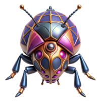 serene minimalist Metallic Insect Robot Design in a Futuristic Three Dimensional Scene of Innovation 4K png
