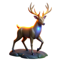 stunning modern Glowing Deer Three Dimensional Model in a Majestic Scene of Wilderness high quality png