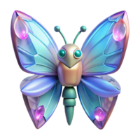 wonderful traditional Metallic Butterfly Three Dimensional Render in a Futuristic Scene of Design 4K png