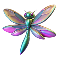 wonderful contemporary Iridescent Dragonfly Digital Render A stunning Digital render of a dragonfly with iridescent features showcasing a spectrum of colors and intricate design high resolution png