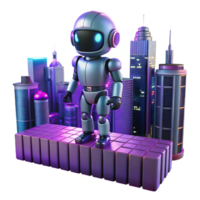 stunning abstract Robot in Cityscape A futuristic depiction of a robot navigating through a cityscape blending advanced technology with urban elements high quality png
