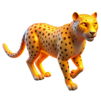 elegant minimalist Golden Cheetah Three Dimensional Render in a Majestic Scene of Wildlife authentic png