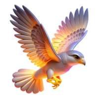 vibrant contemporary Glowing Bird in Flight A luminous depiction of a bird in flight with glowing elements highlighting its ethereal beauty and graceful movement original png