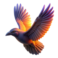 extraordinary modern Glowing Bird in Flight A luminous depiction of a bird in flight with glowing elements highlighting its ethereal beauty and graceful movement authentic png