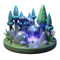 magnificent modern Glowing Fantasy Forest Scene in a Magical Three Dimensional Render of Enchantment authentic png