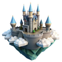 dramatic abstract Fantasy Castle on Clouds in a Majestic Three Dimensional Scene of Enchantment genuine png