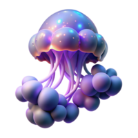 elegant minimalist Glowing Jellyfish in a Mesmerizing Three Dimensional Render of Oceanic Light exclusive png