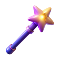 beautiful rustic Glowing Star Wand Digital Render of Magical Staff high resolution png
