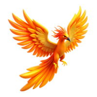 vibrant artistic Majestic Firebird in Flight Digital Render of Mythical Creature exclusive png