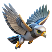serene rustic Mechanical Bird in Flight A Digital Render of a Robotic Avian authentic png
