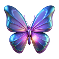 dramatic artistic Iridescent Butterfly Digital Render of a Colorful Insect original png