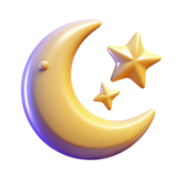 wonderful vintage Crescent Moon and Stars Digital Render of Night Sky authentic png