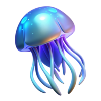 wonderful creative Luminous Jellyfish Digital Render of Bio Luminescent Aquatic Life high quality png