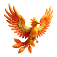 serene rustic Majestic Firebird Mythical Creature with Fiery Wings and Tail high resolution png