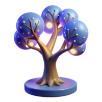 impressive modern Glowing Orb Tree Digital Render of Fantasy Tree with Illuminated Fruit high quality png