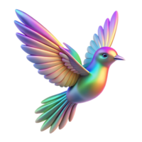 stunning modern Iridescent Bird in Flight A Digital Render of a Colorful Avian authentic png