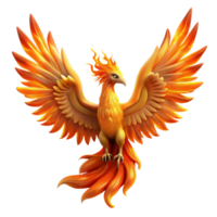 serene modern Majestic Firebird Mythical Creature with Fiery Wings and Tail detailed png