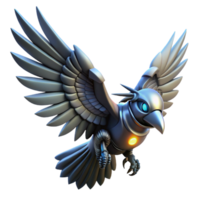 impressive classic Mechanical Avian A Digital Render of a Robotic Bird in Flight detailed png