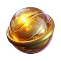 wonderful vintage Golden Orb Abstract Digital Render of a Luminous Sphere original png