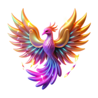 serene contemporary Luminous Phoenix A Digital Render of a Mythical Bird high quality png