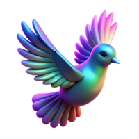 beautiful contemporary Iridescent Bird in Flight A Digital Render of a Colorful Avian premium png