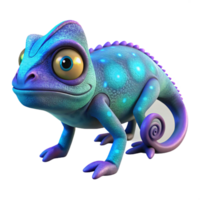 serene rustic Vibrant Chameleon Digital Render of a Colorful Reptile 4K png