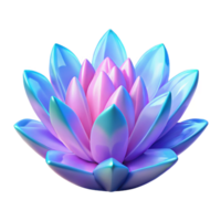 magnificent minimalist Iridescent Lotus Flower Digital Render of a Colorful Bloom genuine png