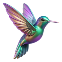 elegant rustic Iridescent Hummingbird A Digital Render of a Colorful Bird in Flight premium png
