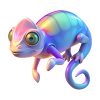 impressive classic Iridescent Chameleon Digital Render of a Colorful Reptile high resolution png