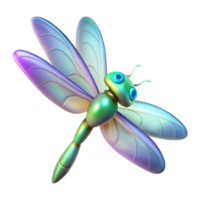 beautiful rustic Iridescent Dragonfly Digital Render of a Colorful Insect 4K png