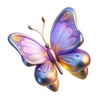 serene artistic Iridescent Butterfly Digital Render of a Colorful Insect high resolution png